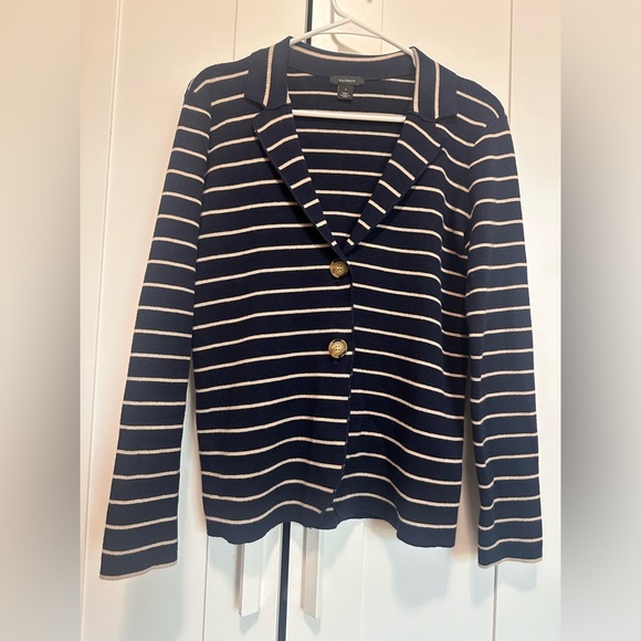 Halogen Navy and Cream Striped Cardigan size S - Picture 5 of 12